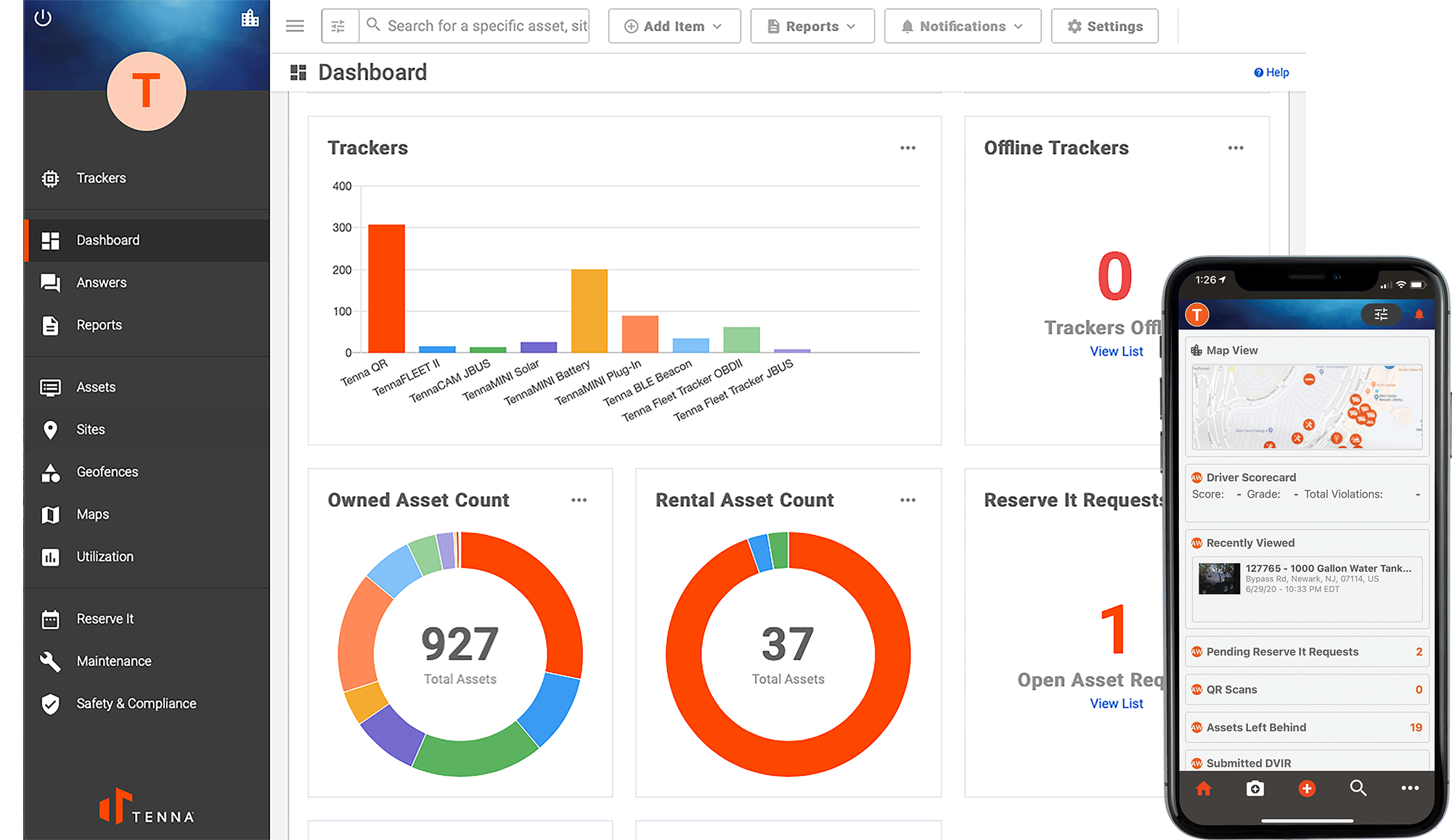 Tenna Construction Operations Platform Dashboard