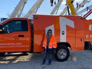 Van with the Tenna Truck on a Construction Site